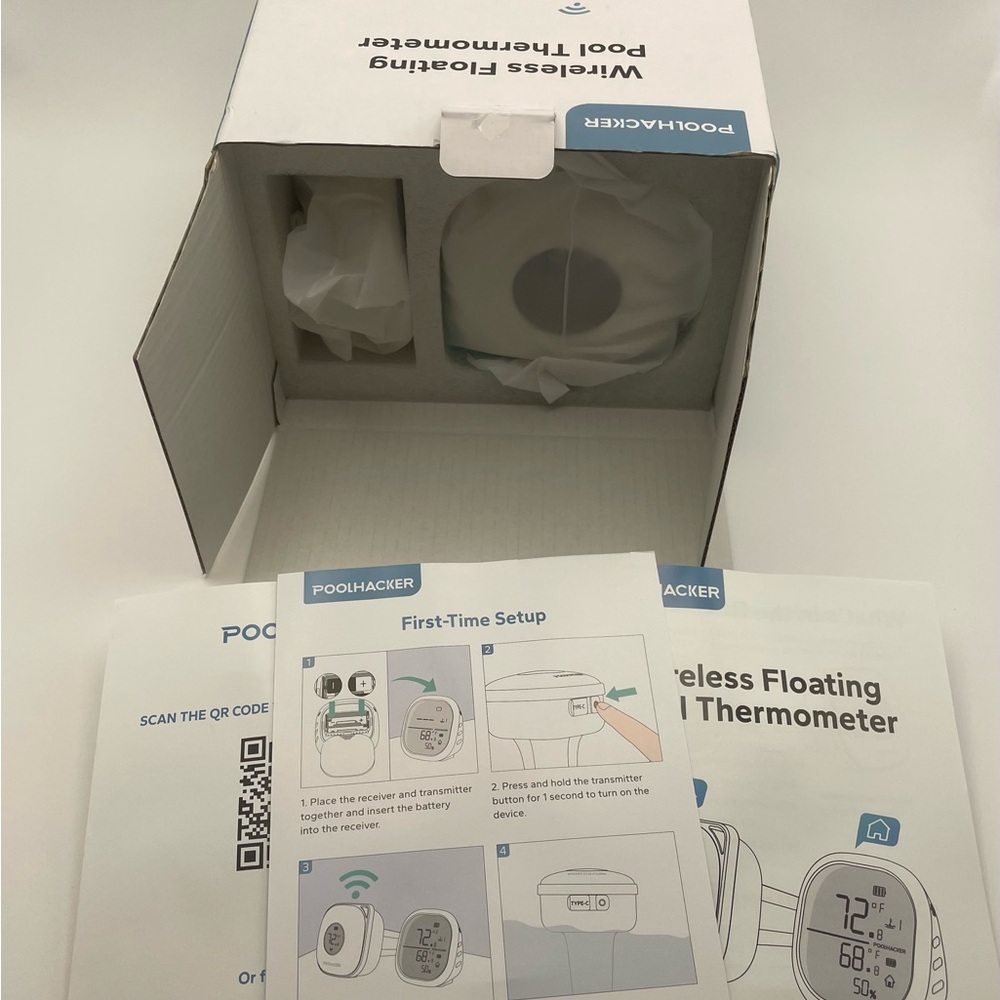 Poolhacker Wireless Floating Pool Thermometer - Gray - NIB